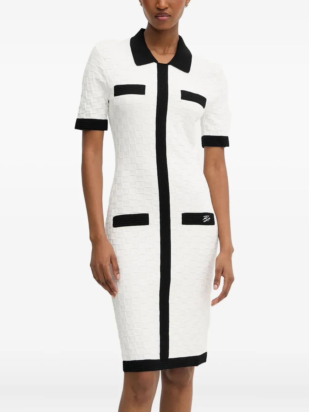 Karl Lagerfeld Jurk met geborduurd logo Wit