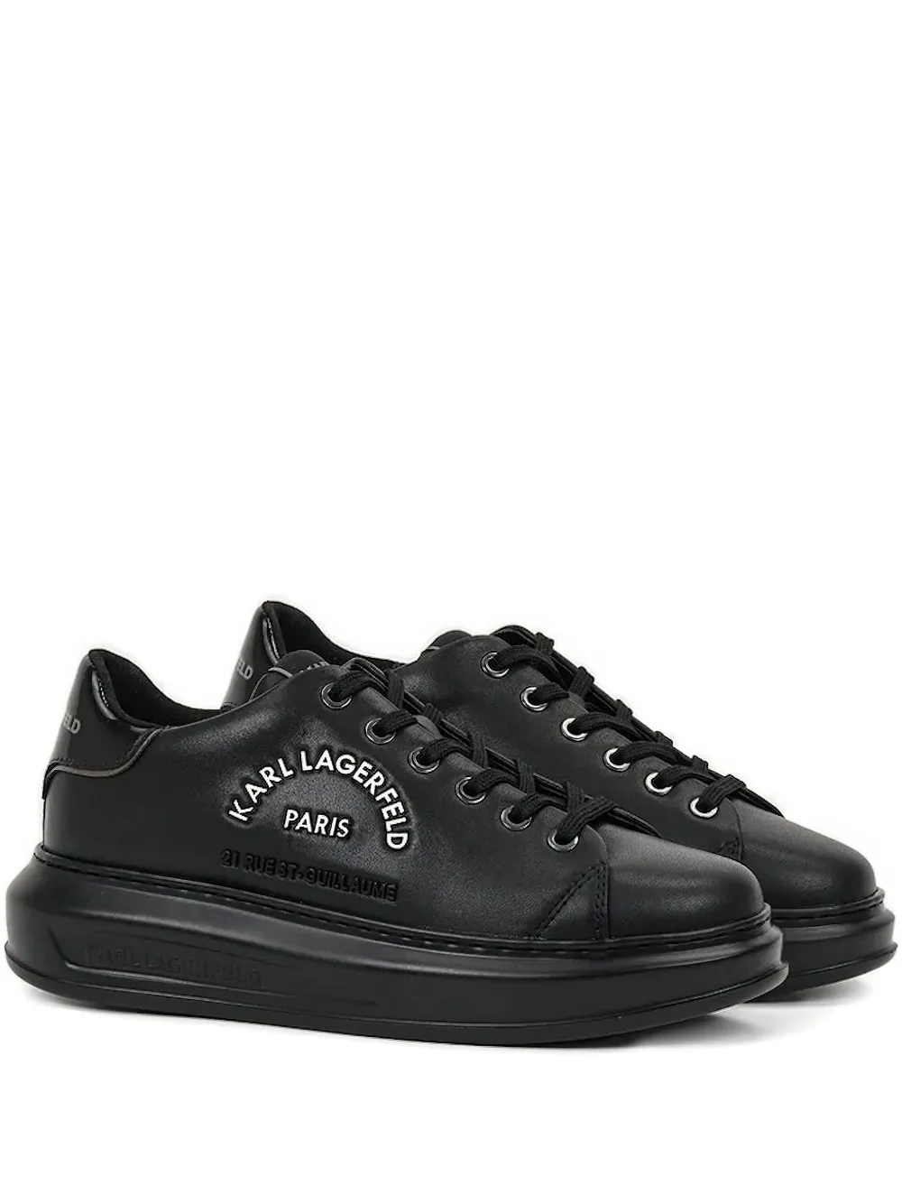 Karl Lagerfeld Logo Platform Sneakers In Black