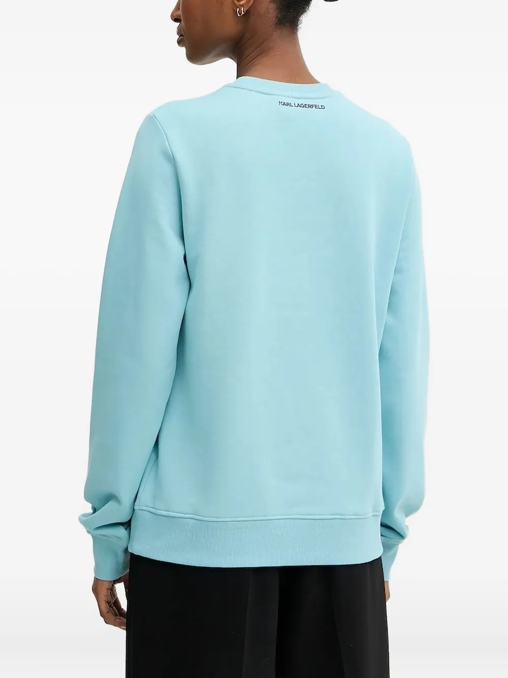Karl Lagerfeld crystal-embellished sweatshirt Blauw