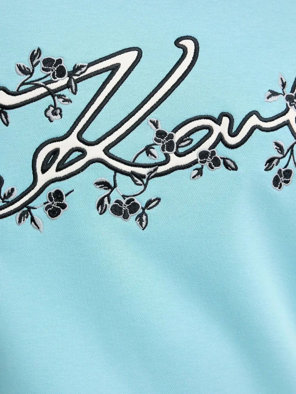 Karl Lagerfeld Sweater met geborduurde bloemen Blauw
