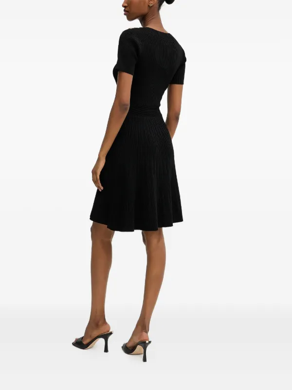 Karl Lagerfeld Ribbed gold-button Mini Dress | Black | FARFETCH ID