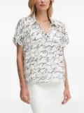 Karl Lagerfeld script-print short-sleeve top - White