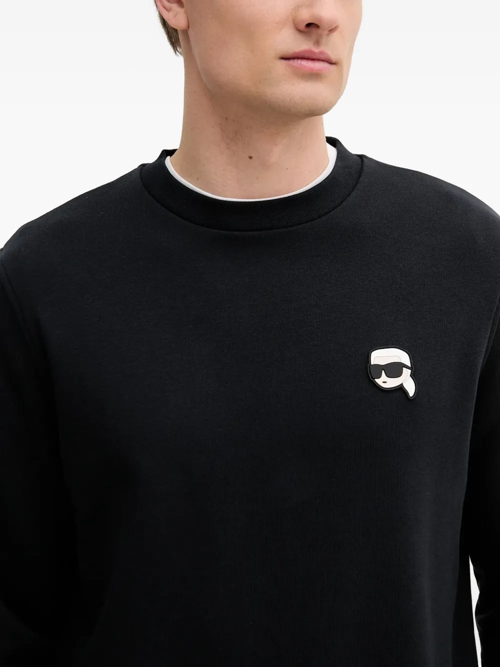 Karl Lagerfeld logo crew-neck sweatshirt Zwart