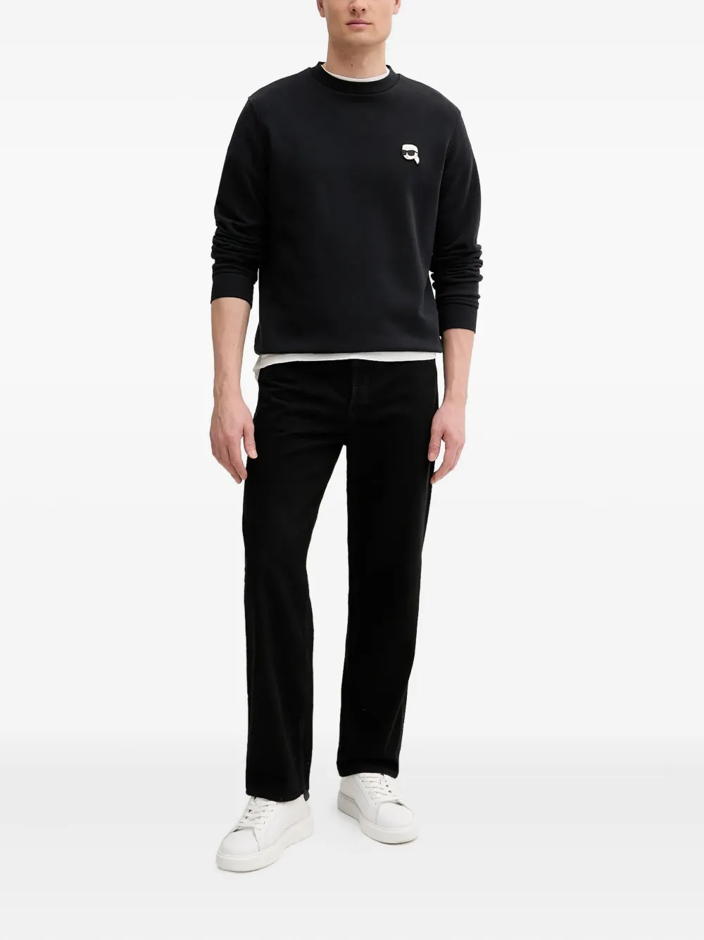 Karl Lagerfeld logo crew-neck sweatshirt - Zwart