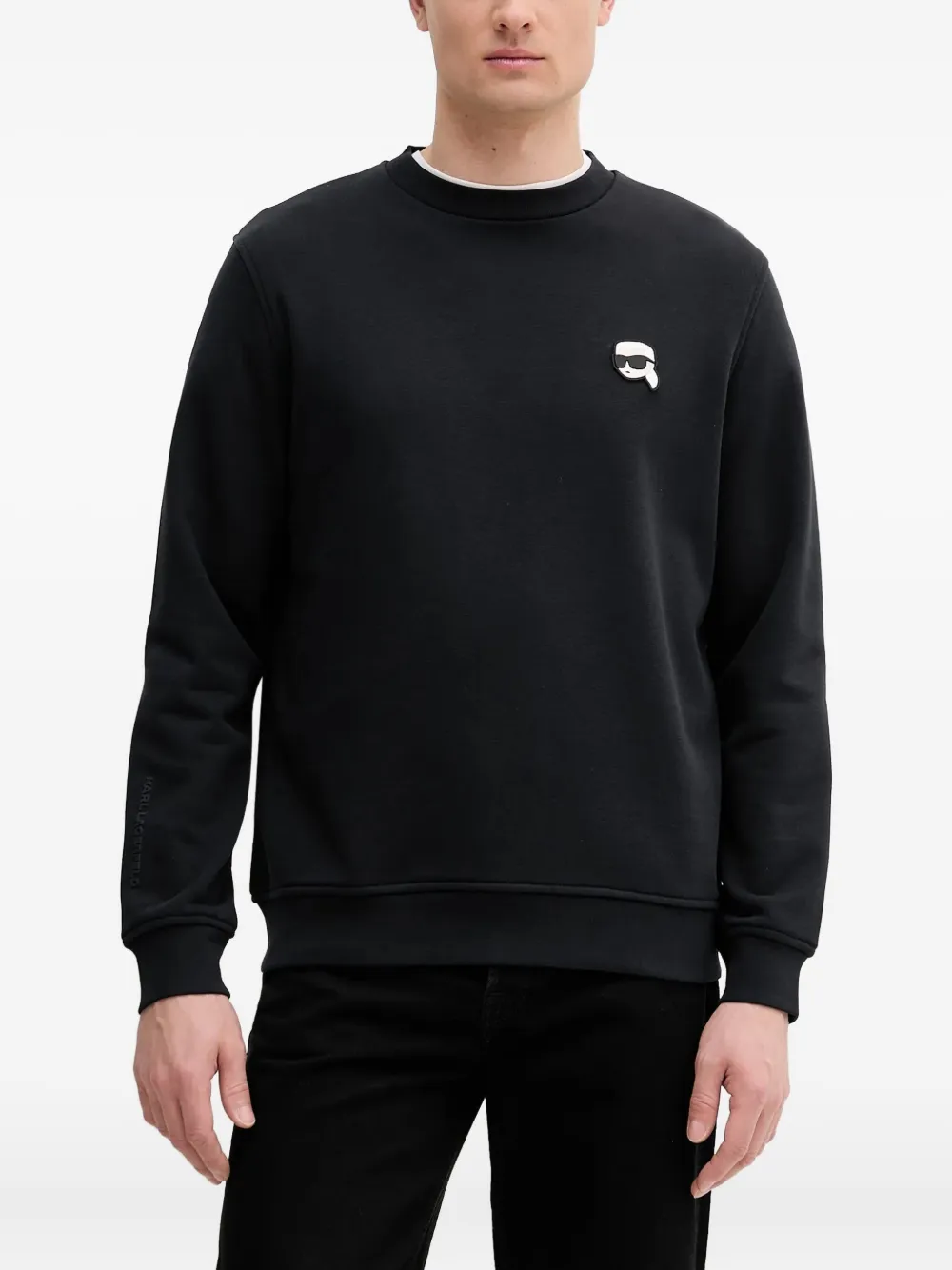 Karl Lagerfeld logo crew-neck sweatshirt Zwart