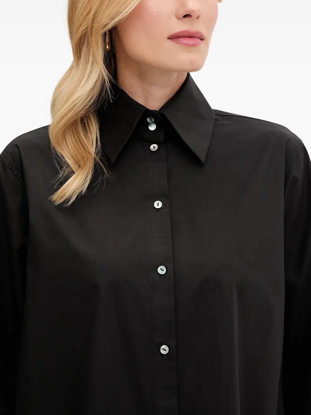 Karl Lagerfeld Blouse met borduurwerk op de manchetten Zwart