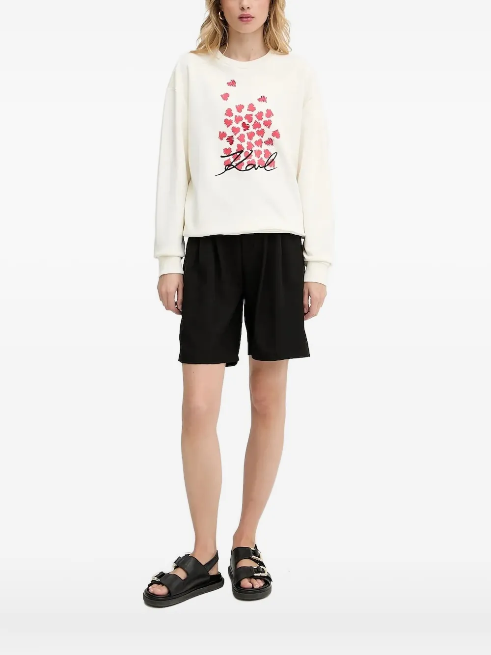 Karl Lagerfeld heart-print sweatshirt Wit