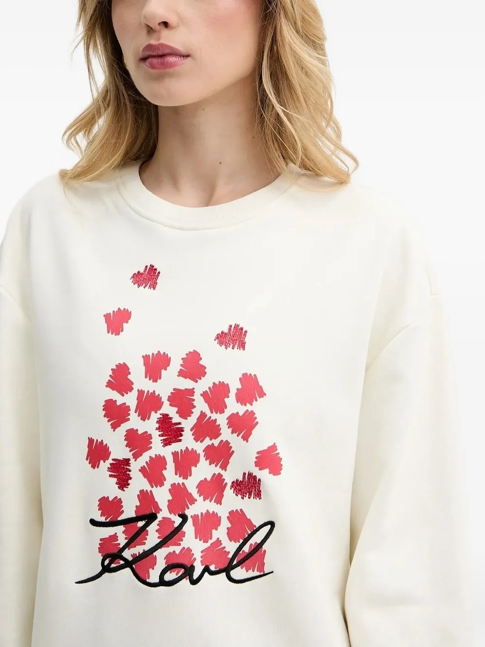 Karl Lagerfeld heart-print sweatshirt Wit