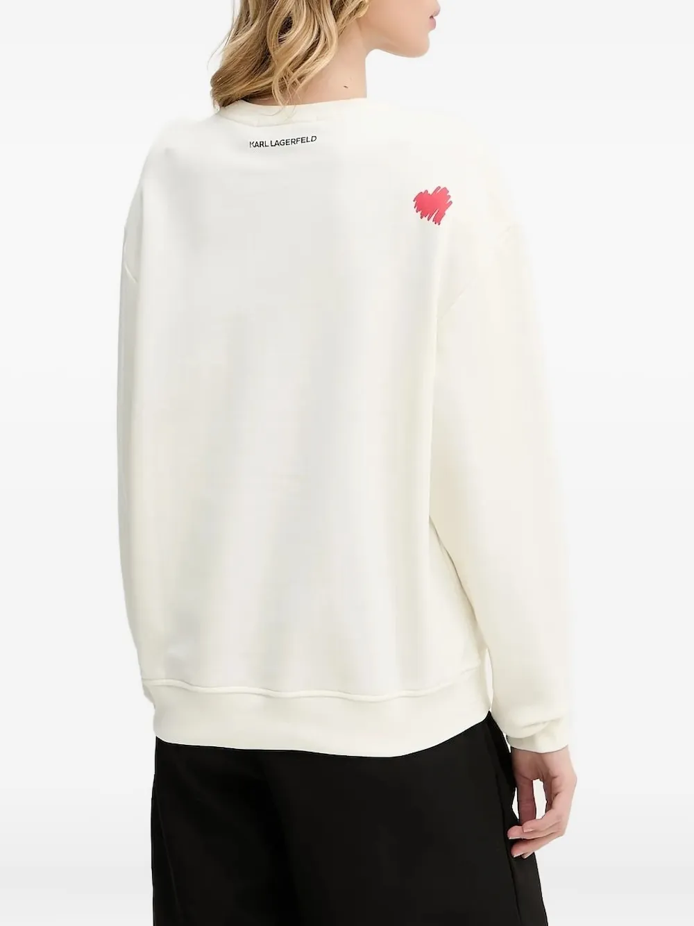 Karl Lagerfeld heart-print sweatshirt Wit