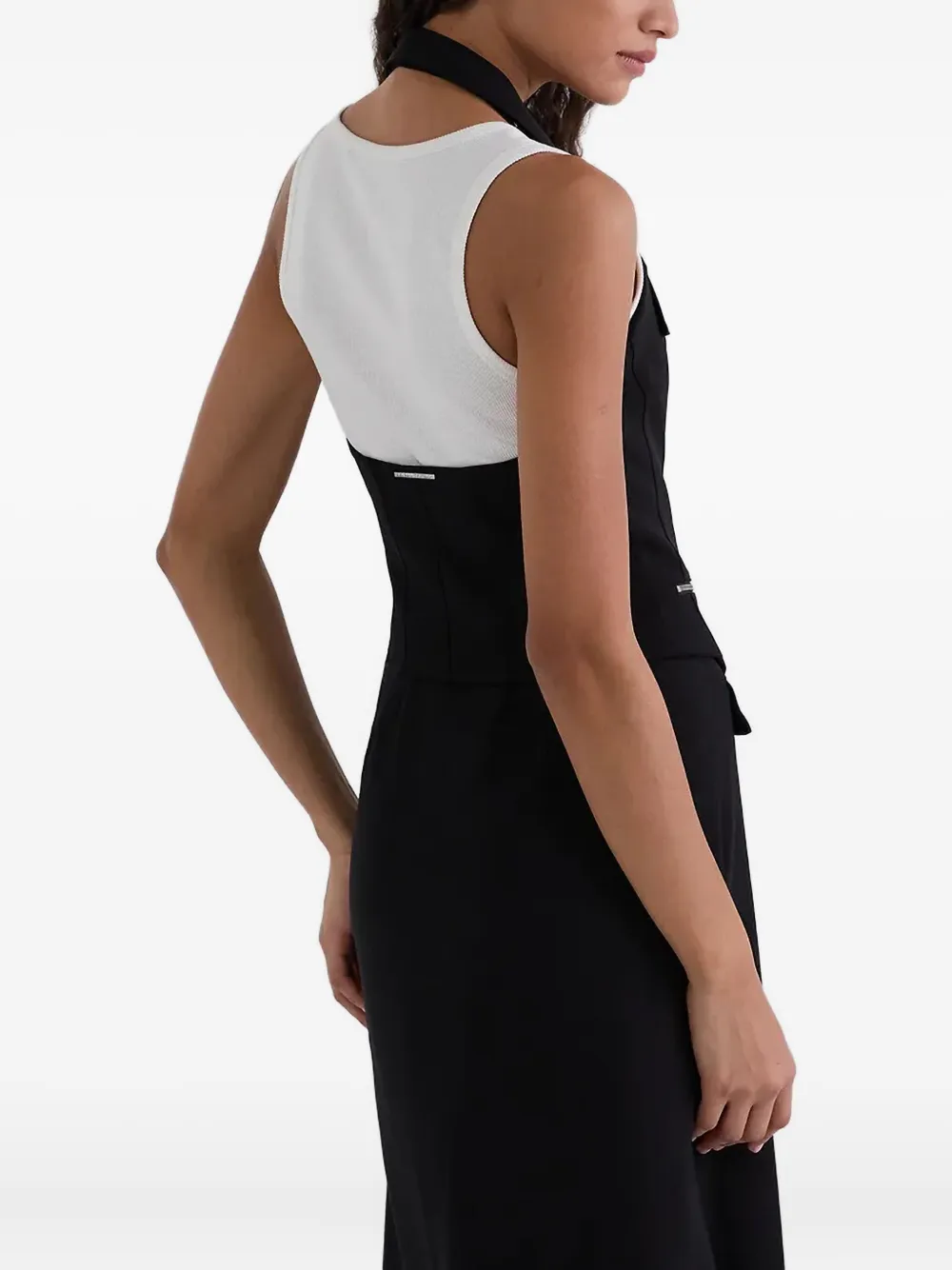 Karl Lagerfeld Top met V-hals en rits Zwart