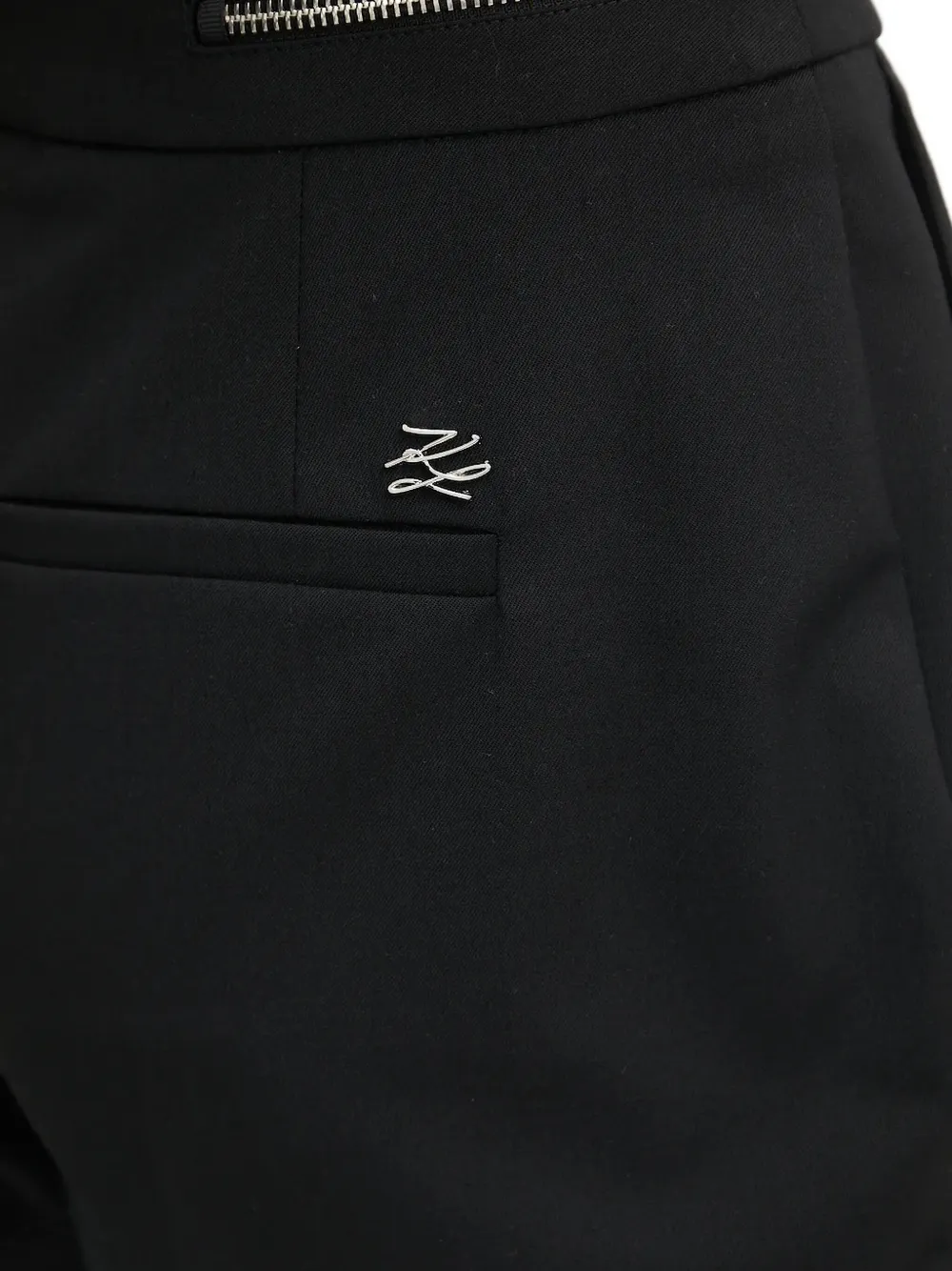 Karl Lagerfeld zip-detail pleated trousers Zwart