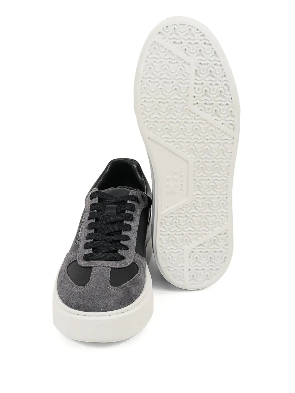 Karl Lagerfeld platform leather suede sneakers Black