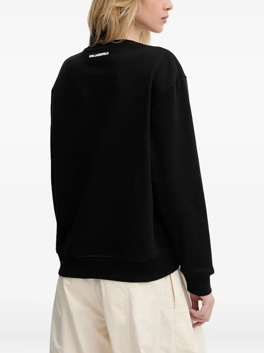 Karl Lagerfeld Ikon Karl & Choupette-print sweatshirt Zwart