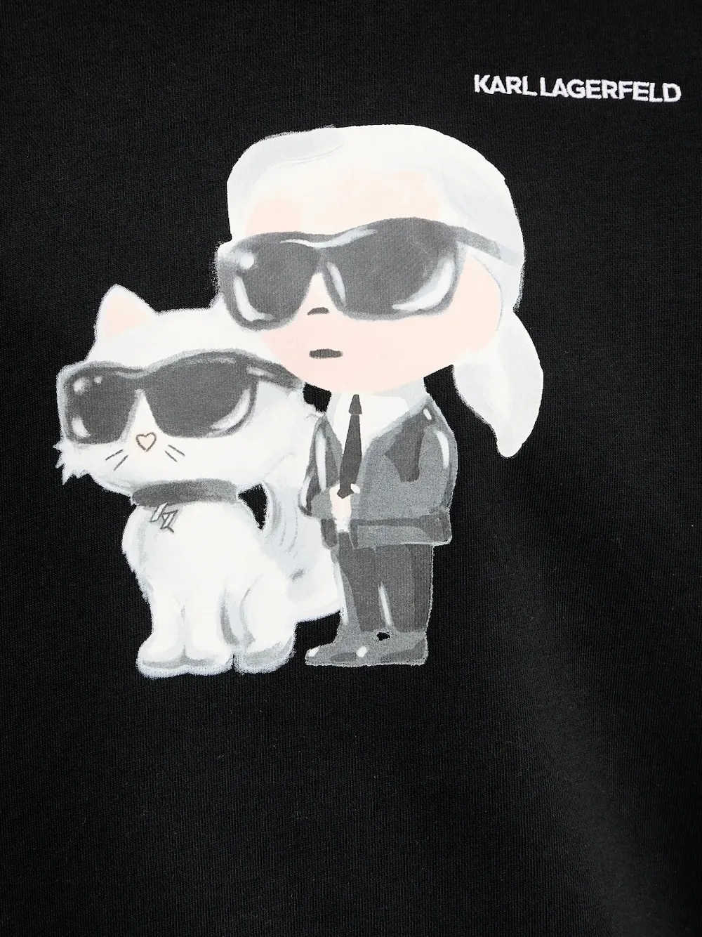Karl Lagerfeld Ikon Karl & Choupette-print sweatshirt Zwart
