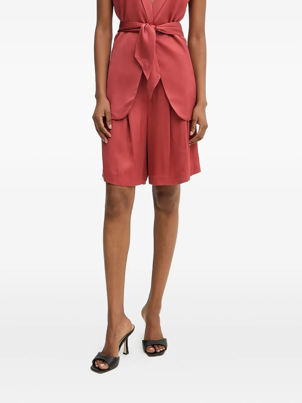 Karl Lagerfeld Shorts met geplooide voorkant Oranje