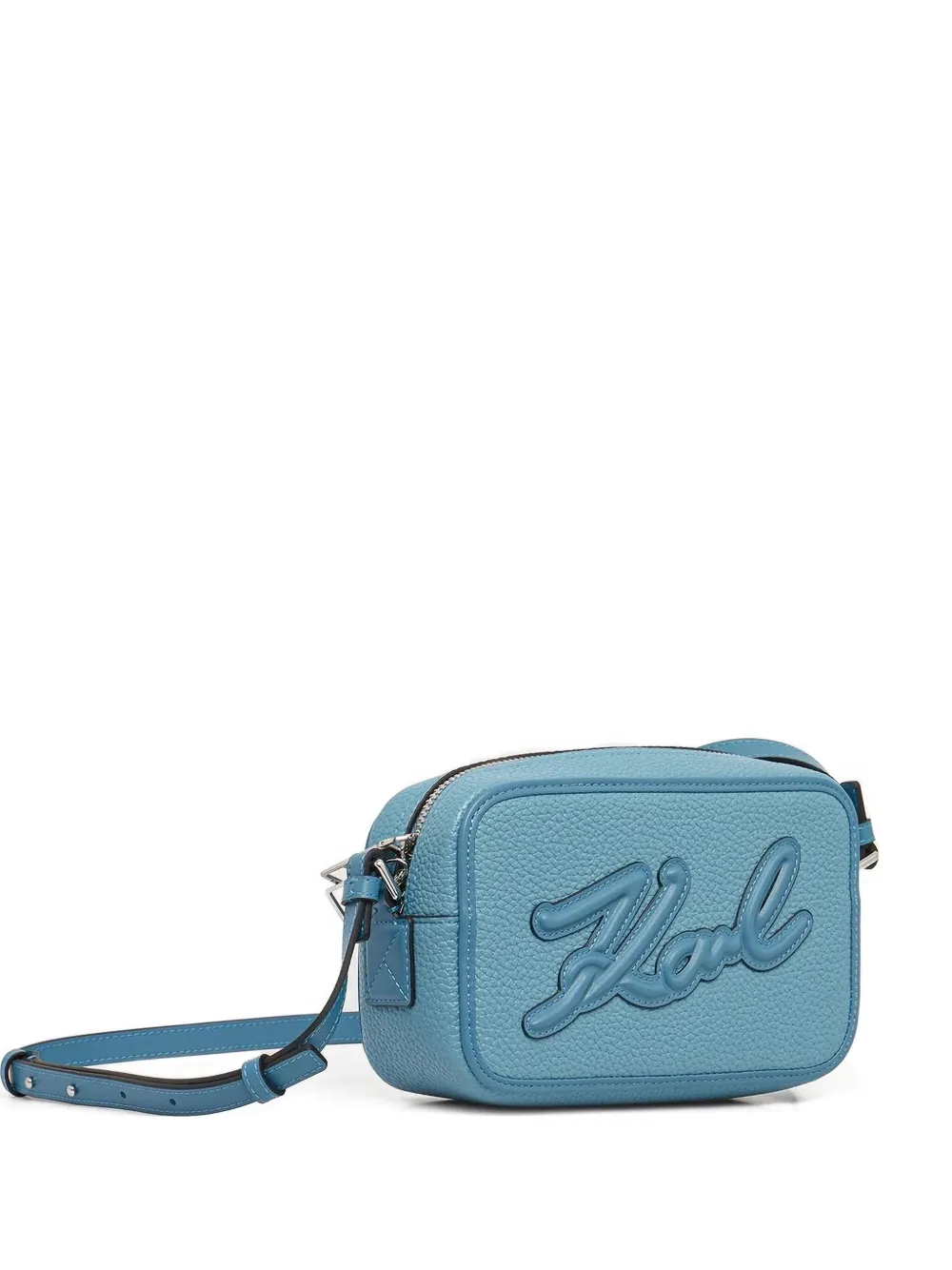 Karl Lagerfeld Embossed Logo Cross Body Bag In Blue