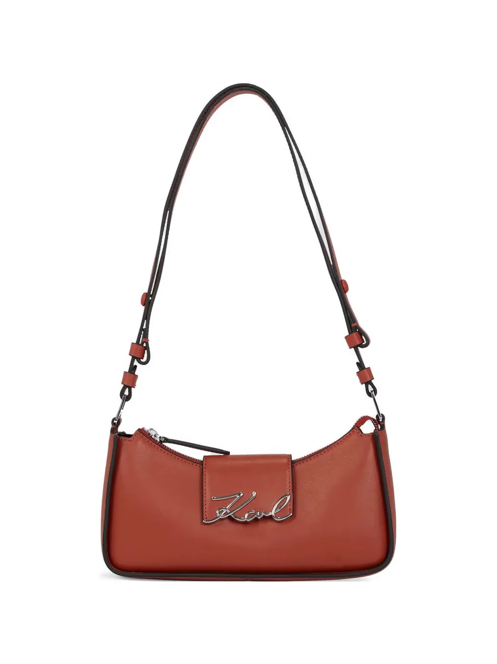 Karl Lagerfeld Borsa a spalla con placca logo - Rosso