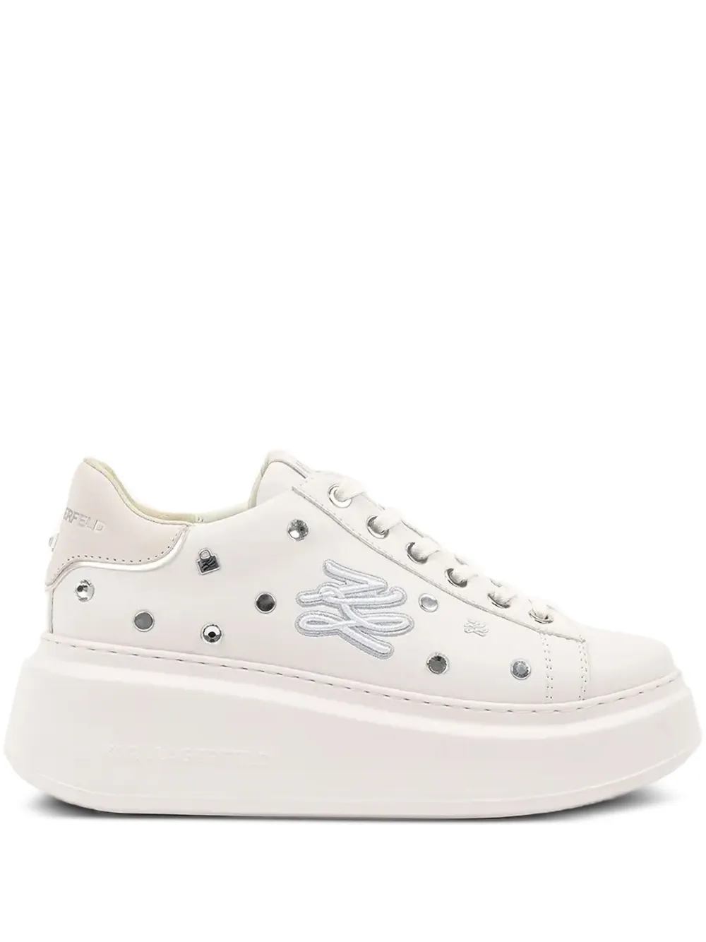 Karl Lagerfeld crystal-embellished platform sneakers White
