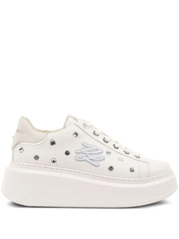 Karl Lagerfeld crystal-embellished Platform Sneakers White