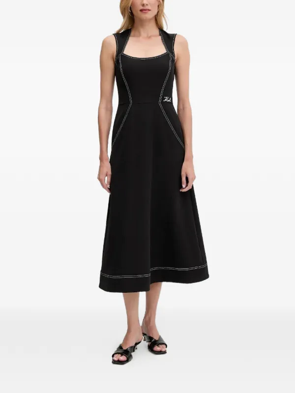 karl lagerfeld black dress with pearls Karl Lagerfeld