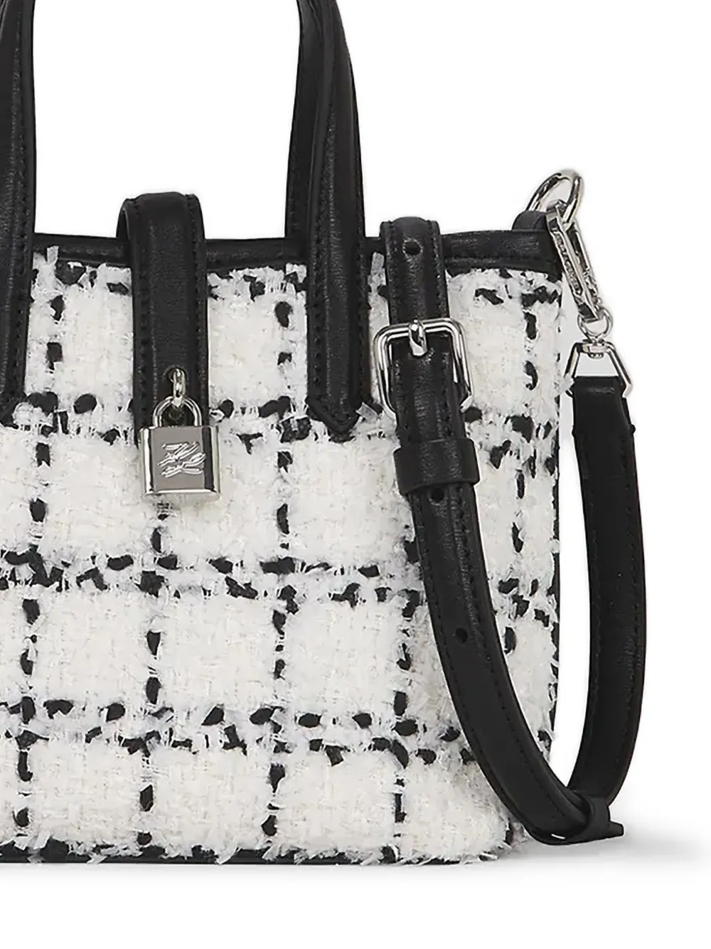 Karl Lagerfeld Geruite shopper Wit