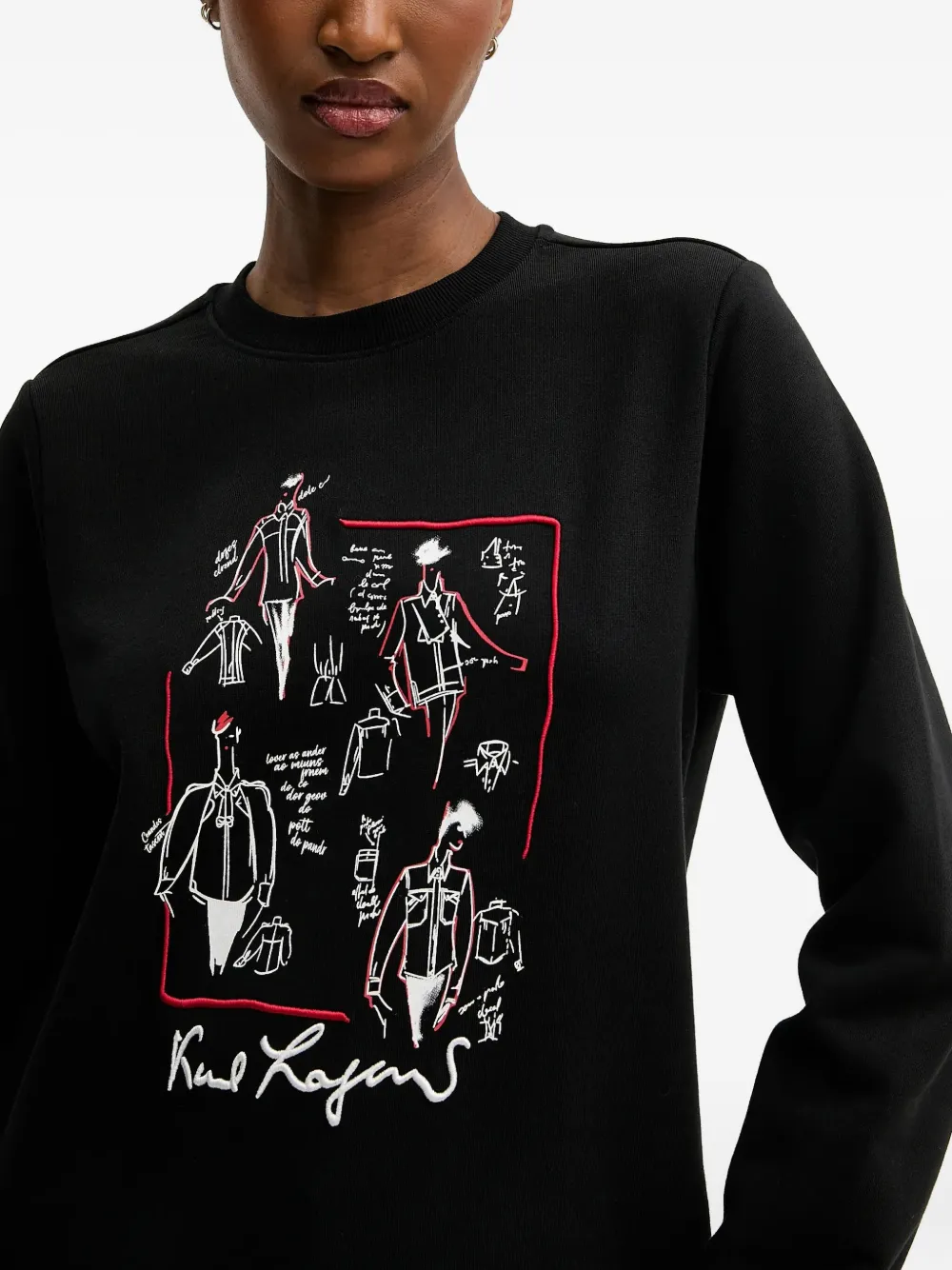 Karl Lagerfeld Katoenen sweater Zwart