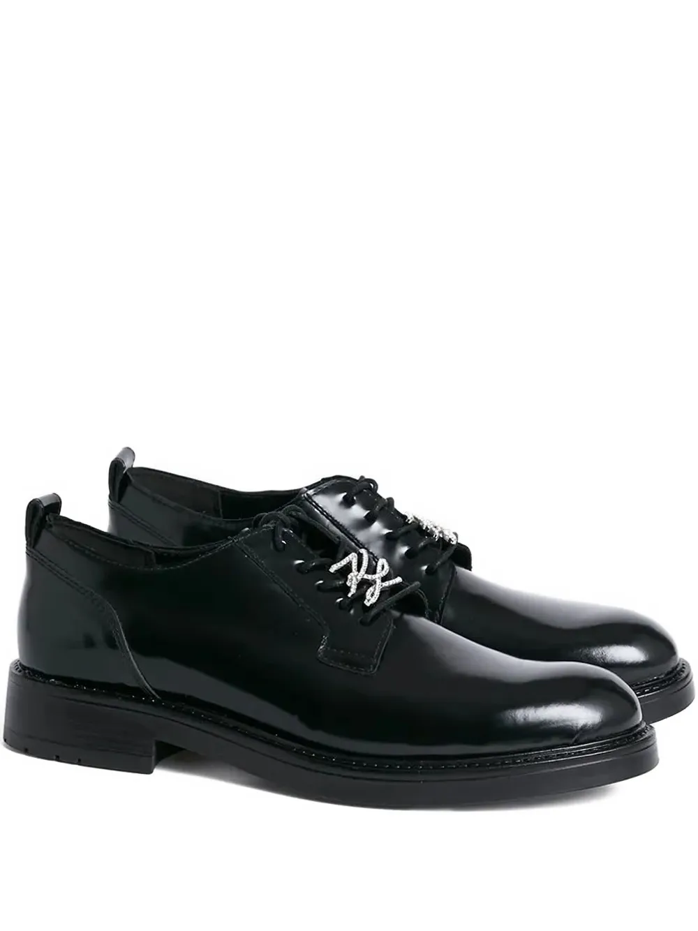 Karl Lagerfeld crystal-embellished lace-up shoes Black