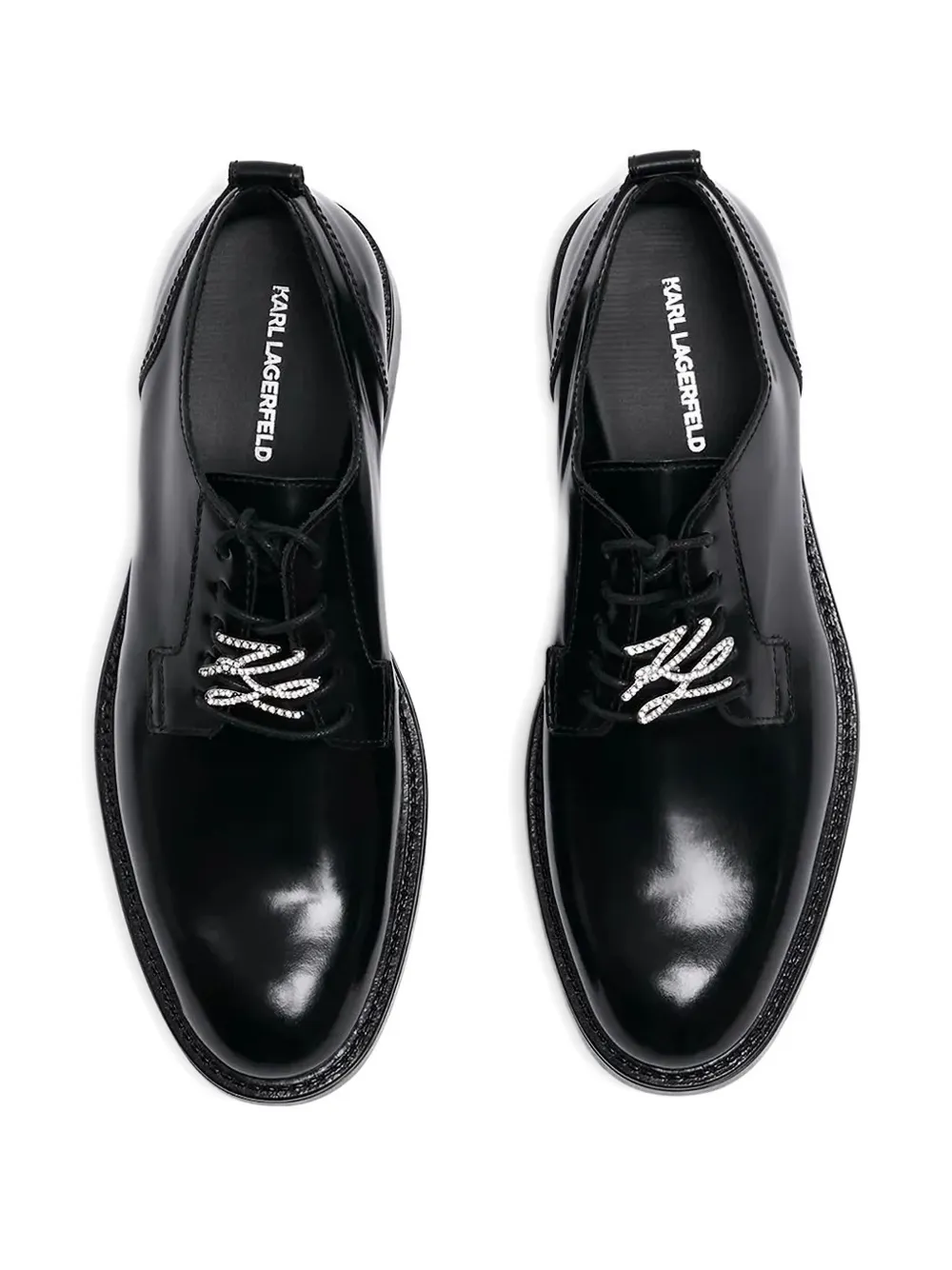 Karl Lagerfeld crystal-embellished lace-up shoes Black