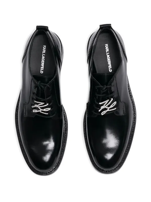 Karl Lagerfeld crystal-embellished lace-up Shoes | Black | FARFETCH JO