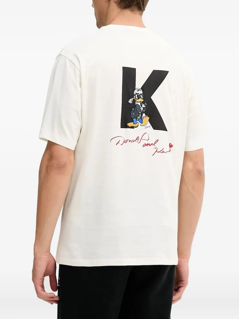 Karl Lagerfeld x Disney Donald Duck embroidered T-shirt Beige