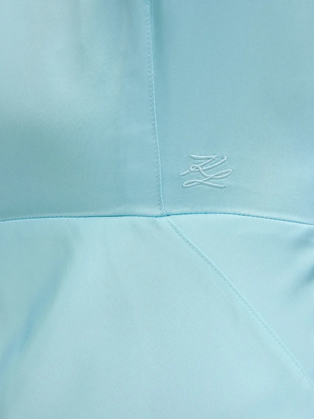 Karl Lagerfeld Midi-jurk met V-hals en engelmouwen Blauw