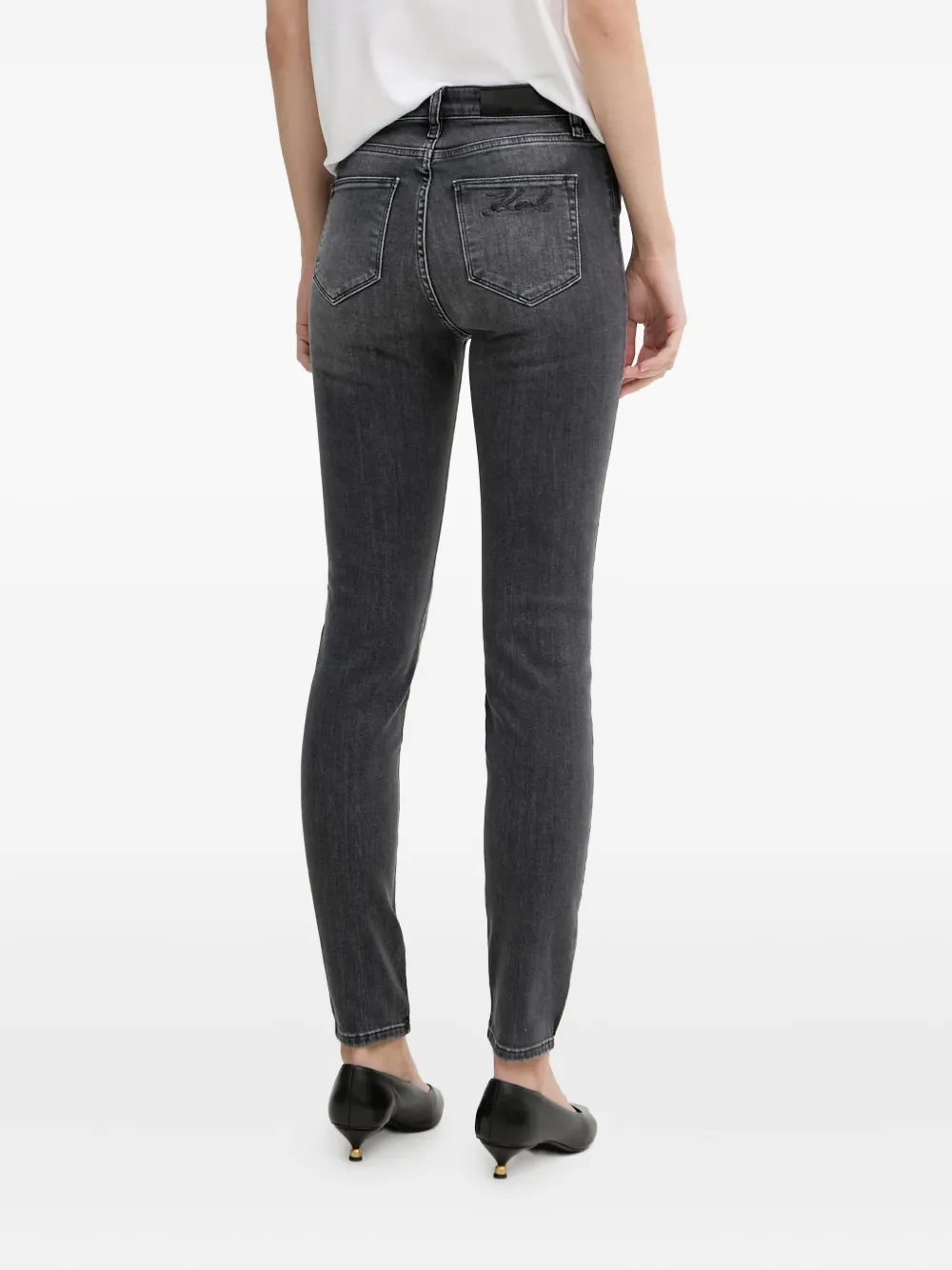 Karl Lagerfeld Jeans met geborduurd logo Grijs