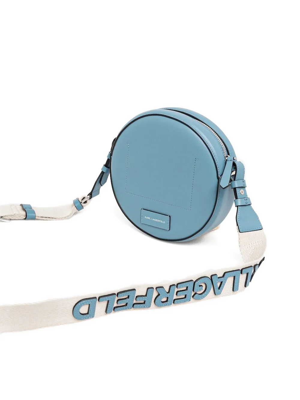 Karl Lagerfeld Ronde crossbodytas met geperforeerd logo Blauw