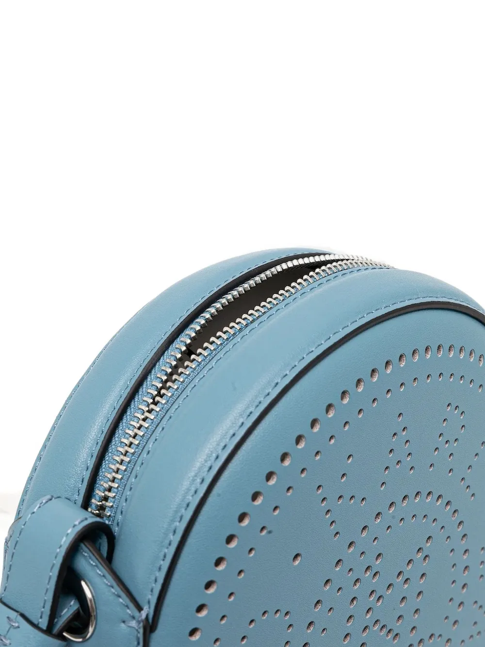 Karl Lagerfeld Ronde crossbodytas met geperforeerd logo Blauw
