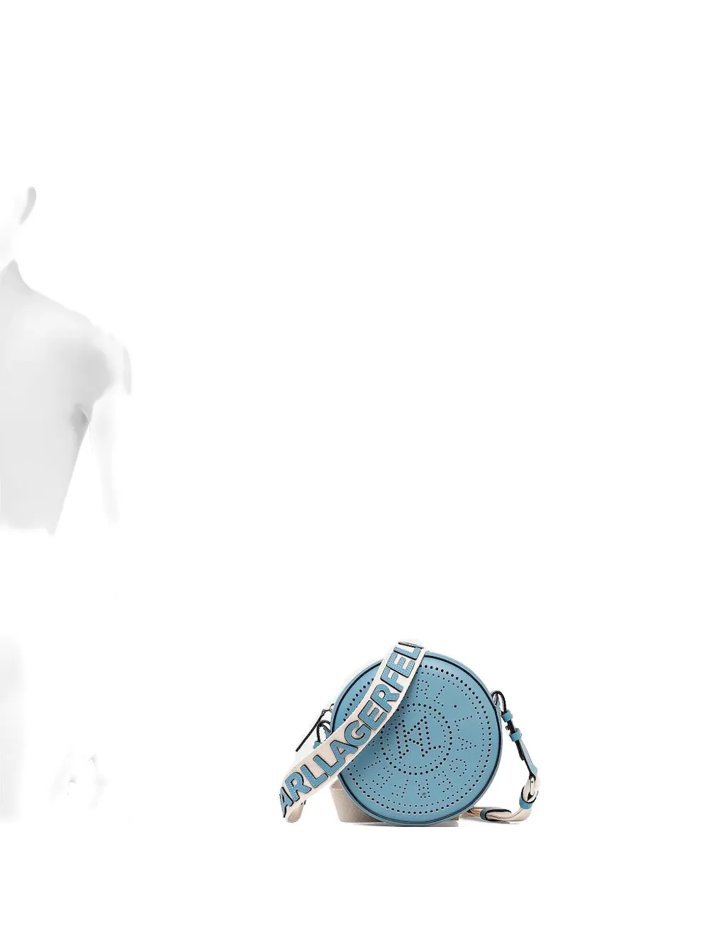 Karl Lagerfeld Ronde crossbodytas met geperforeerd logo Blauw
