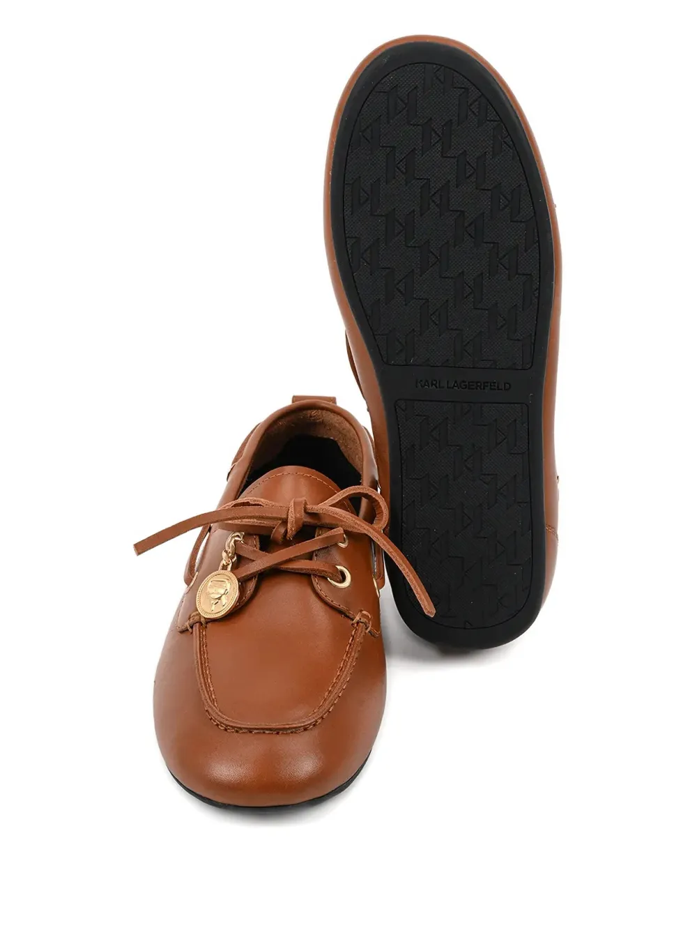 Karl Lagerfeld leather lace-up shoes Brown