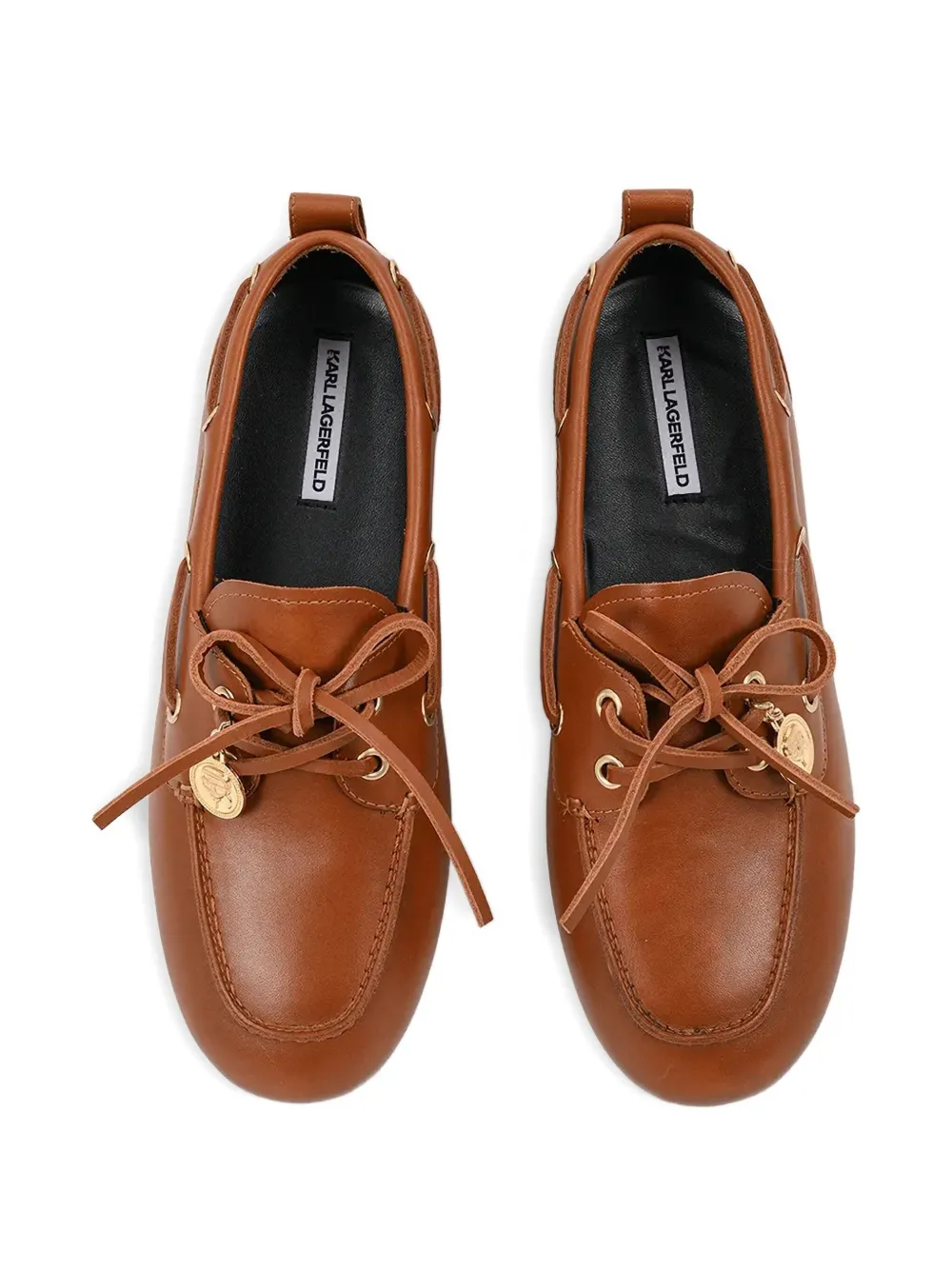 Karl Lagerfeld leather lace-up shoes Brown