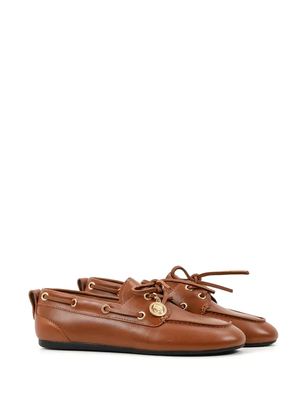 Karl Lagerfeld leather lace-up shoes Brown