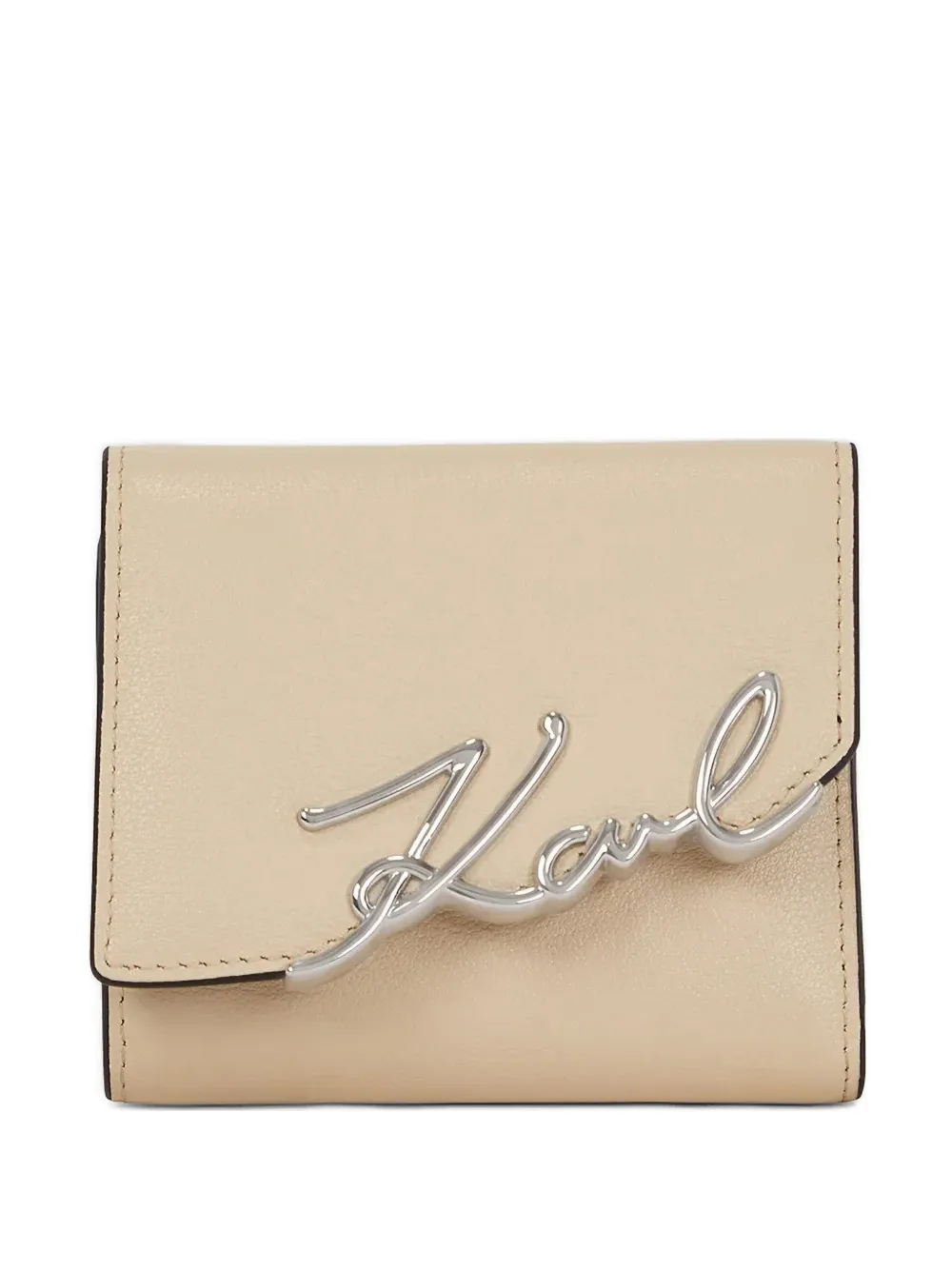 Karl Lagerfeld K/signature Trifold Wallet In Neutral