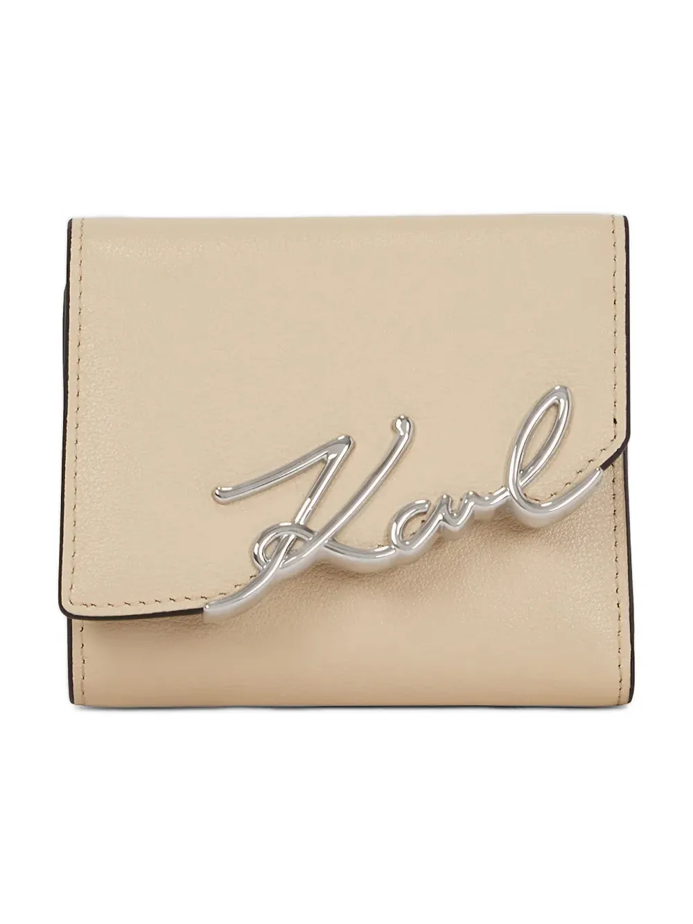 Karl Lagerfeld K/signature Trifold Wallet In Neutral