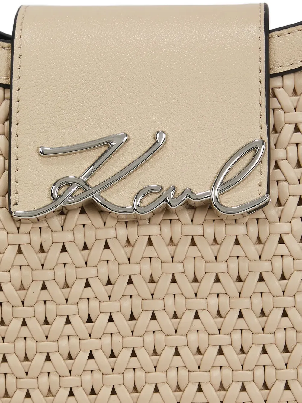Karl Lagerfeld K Signature schoudertas met geweven detail Beige