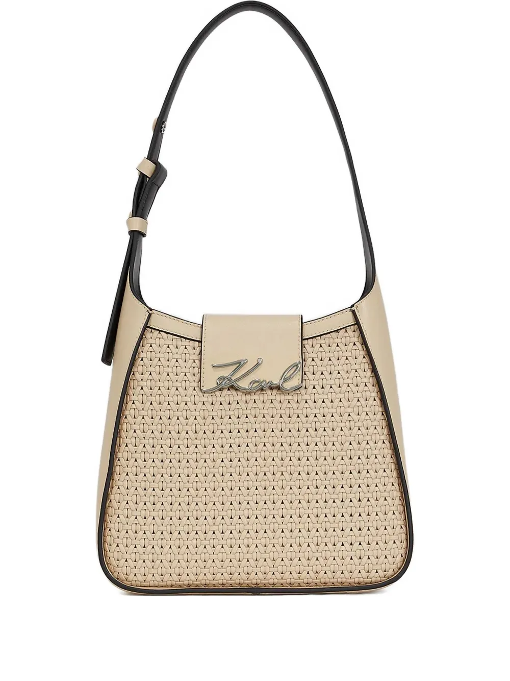 Karl Lagerfeld K Signature schoudertas met geweven detail Beige