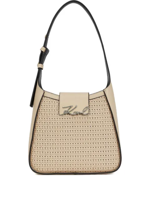 Karl Lagerfeld K/signature woven-detail shoulder bag