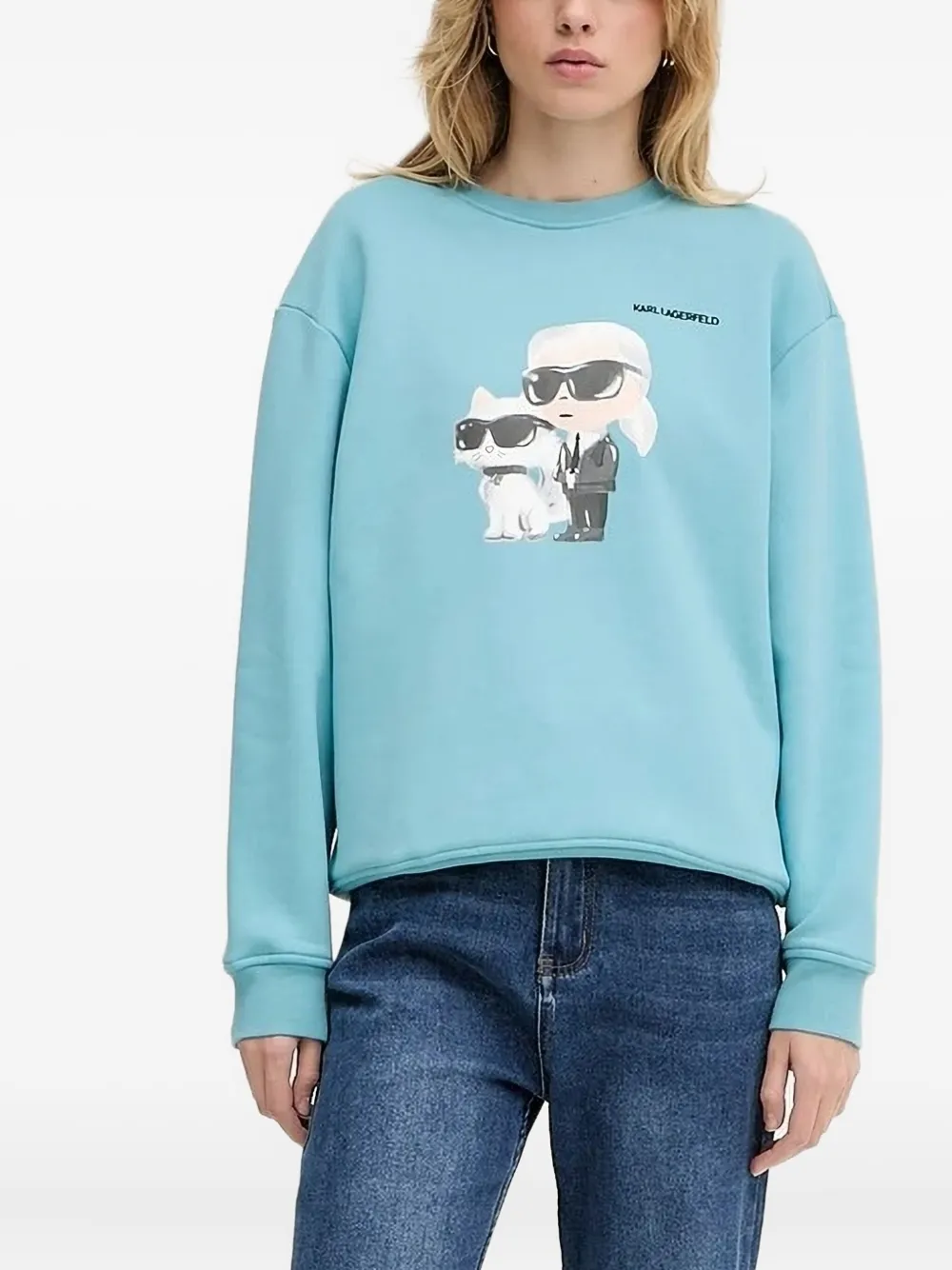 Karl Lagerfeld cartoon-print sweatshirt Blauw