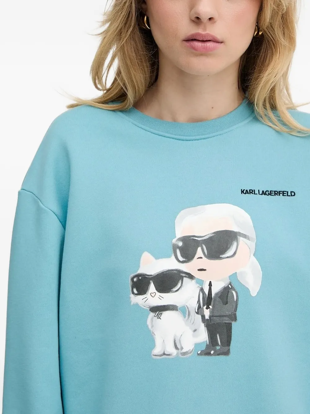 Karl Lagerfeld cartoon-print sweatshirt Blauw