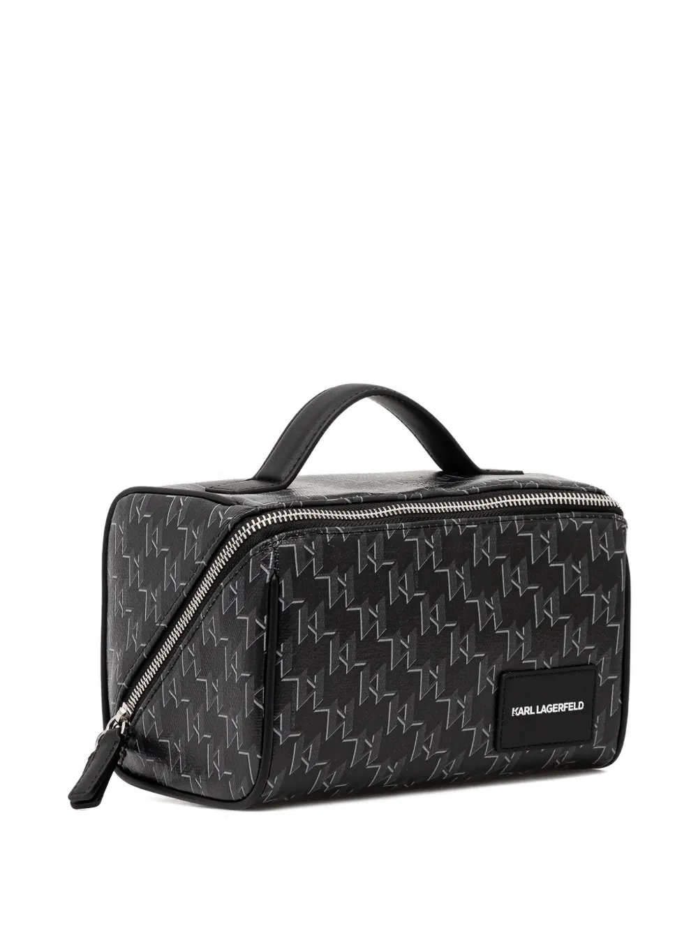Karl Lagerfeld monogram top-handle wash bag - Zwart