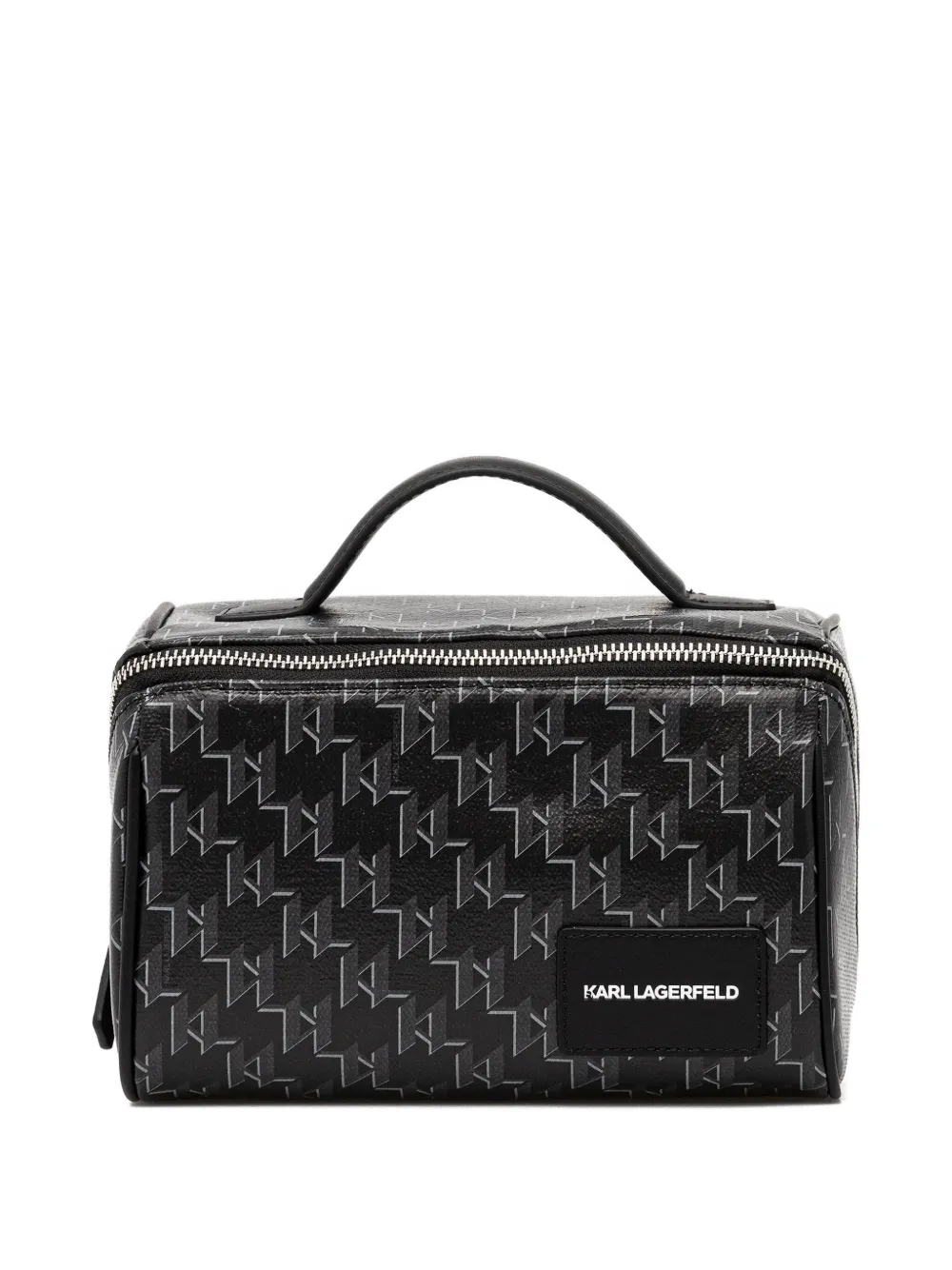 Karl Lagerfeld Toilettas met monogram en handvat Zwart
