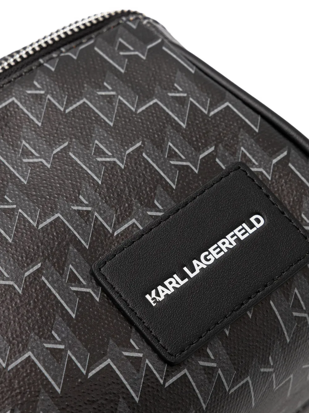 Karl Lagerfeld Toilettas met monogram en handvat Zwart