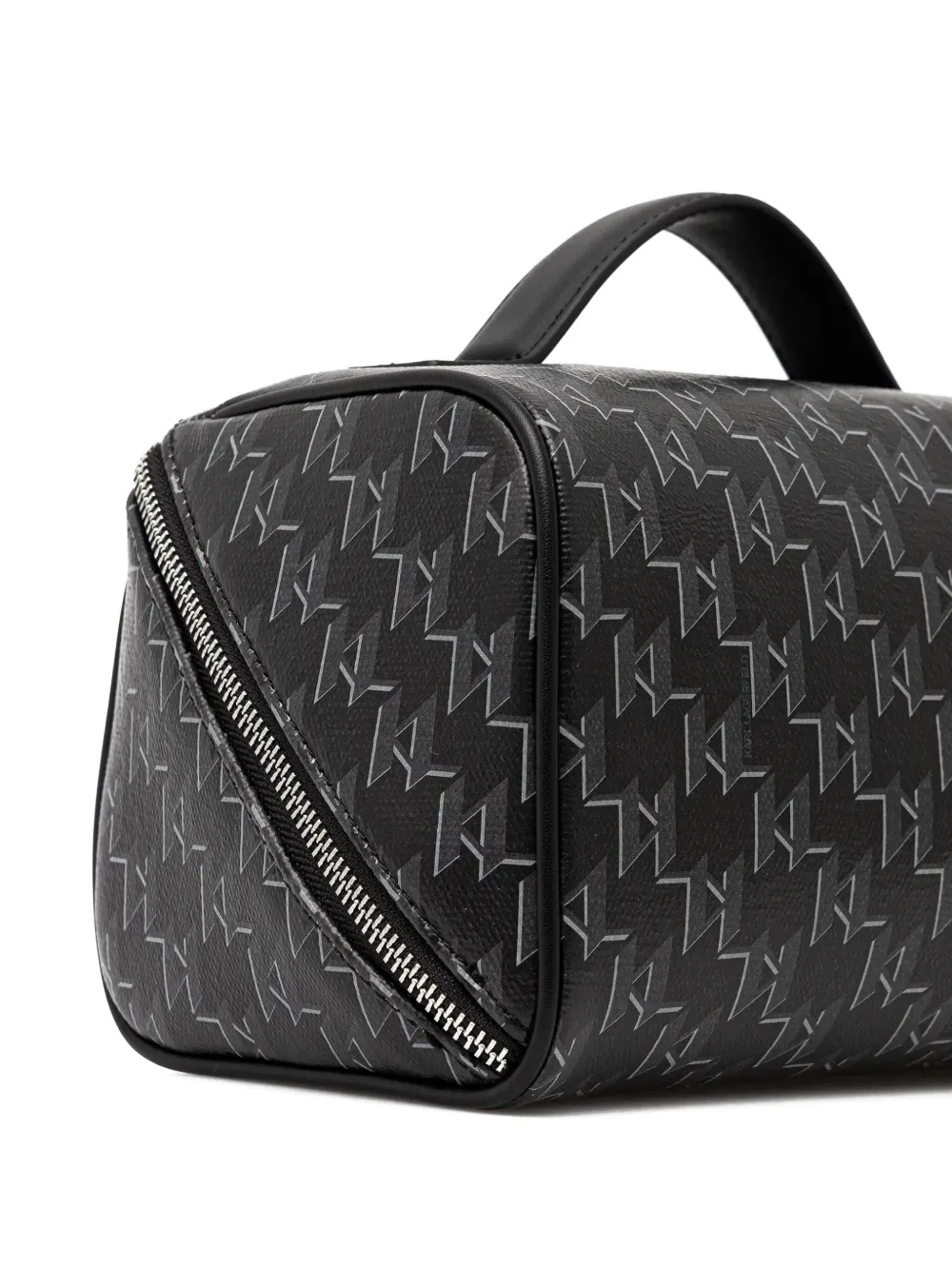 Karl Lagerfeld Toilettas met monogram en handvat Zwart