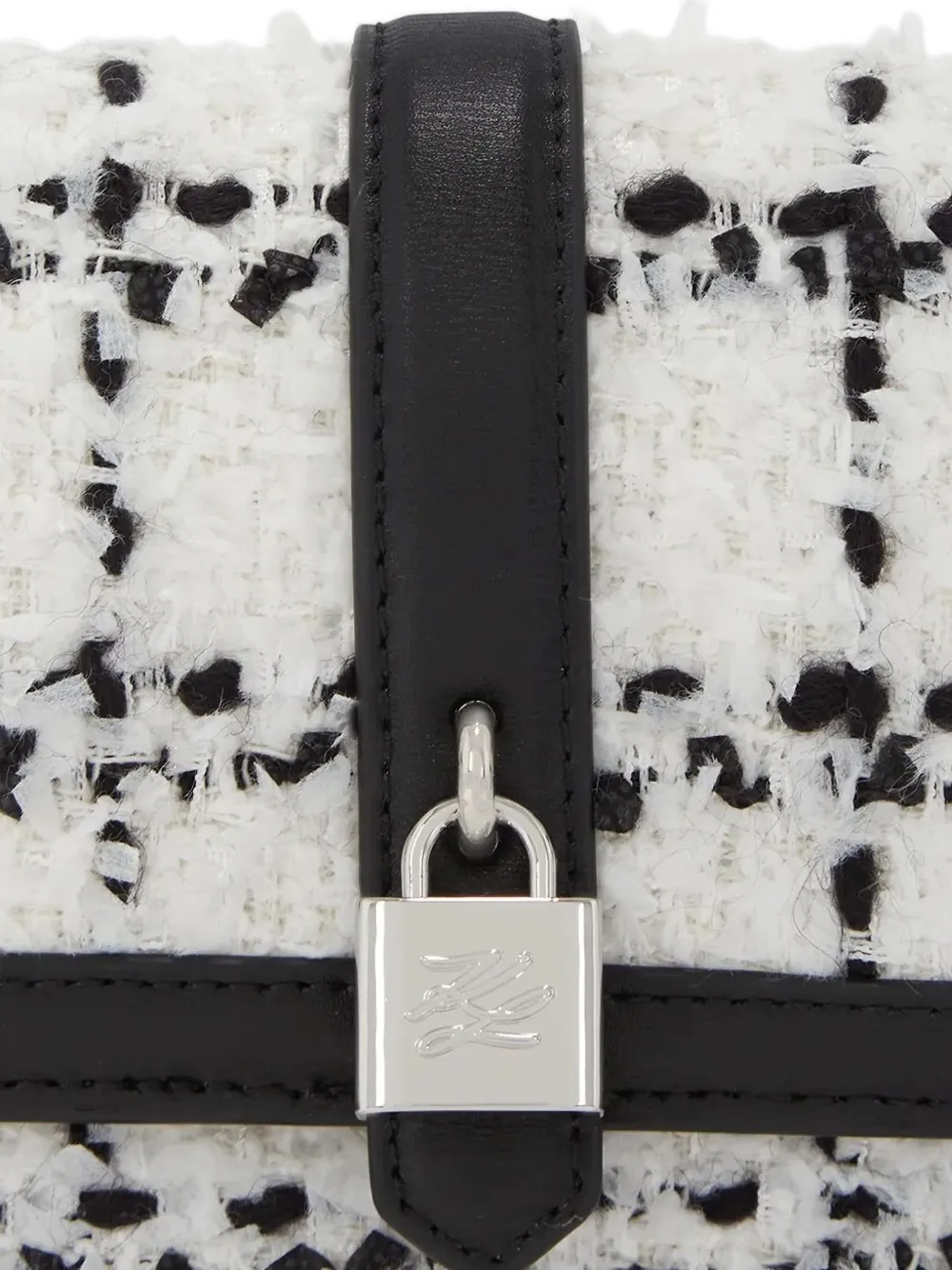 Karl Lagerfeld K Autograph bouclé schoudertas Wit